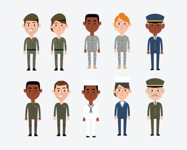 Characters Depicting Military Occupations  clipart