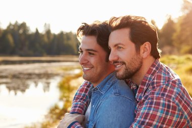 Romantic Male Gay Couple clipart