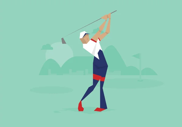 Manliga golfspelare tävlar i händelse — Stock vektor