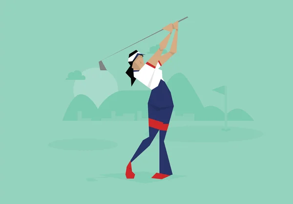 Kvinnliga golfspelare tävlar i händelse — Stock vektor