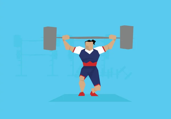 Female Weightlifter Competing In Event — Stock Vector