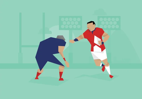 Mężczyzna piłka nożna Rugby w meczu — Wektor stockowy