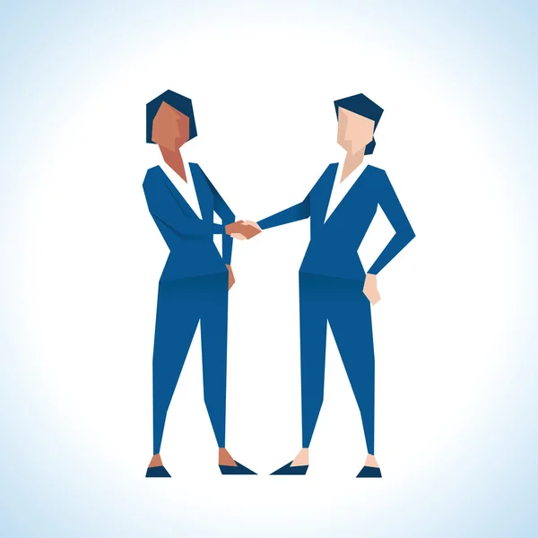 Two Businesswomen Shaking Hands — Stock Vector