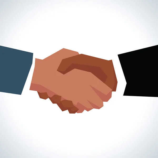 Two Businessmen Shaking Hands In Close Up — Stock Vector