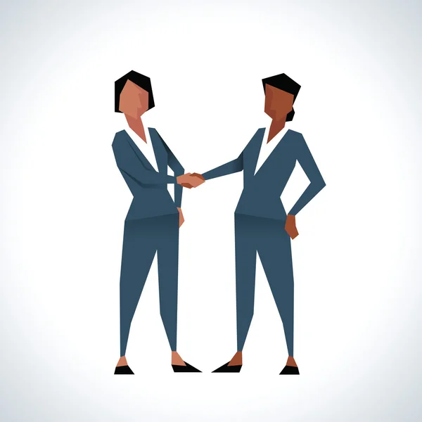 Two Businesswomen Shaking Hands — Stock Vector