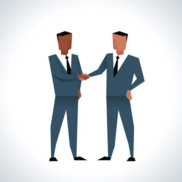 Two Businessmen Shaking Hands — Stock Vector