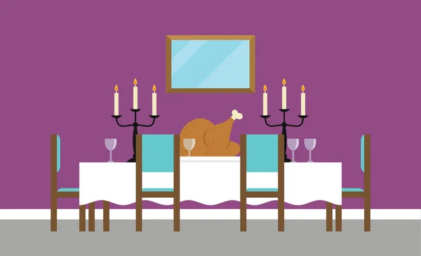 Fondo de comedor vacío — Vector de stock