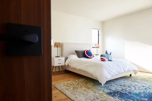 Interieur Shot Van Modern Child Bedroom Leeg Huis — Stockfoto