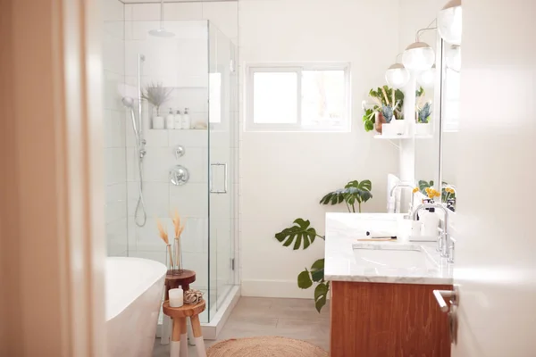 新家の美しい浴室のインテリアビュー — ストック写真