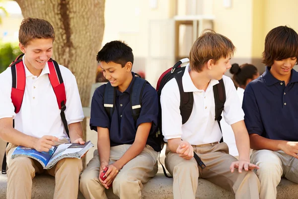 Students Hanging Out On School Campus — Stock Photo, Image