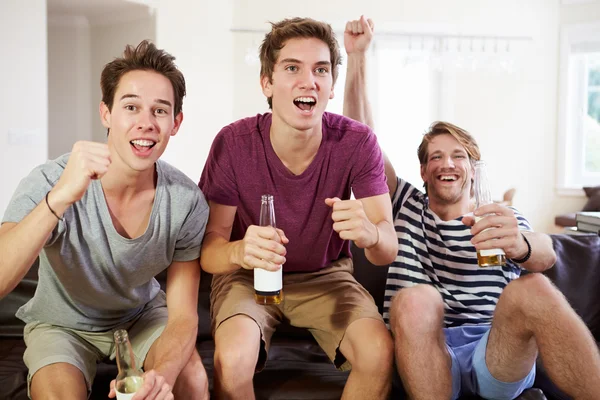 Amigos assistindo Esporte — Fotografia de Stock