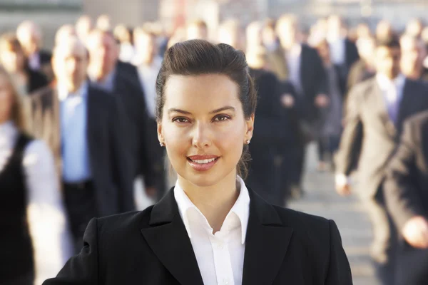 Female in crowd — Stock Photo, Image