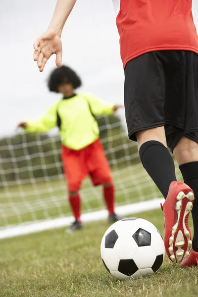 Boy goalkeeper — Stock Photo, Image