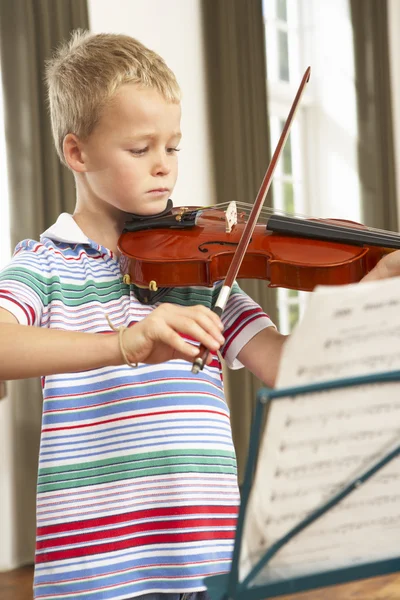 Young boy playing violin — Stock Photo, Image