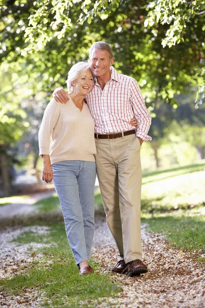 Senior koppel wandelen — Stockfoto