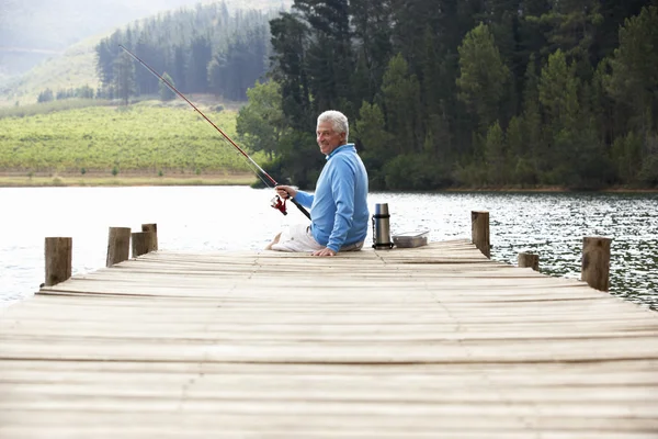 Старший чоловік, Риболовля — стокове фото