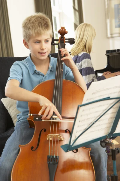 Children  cello and  piano — Stock Photo, Image