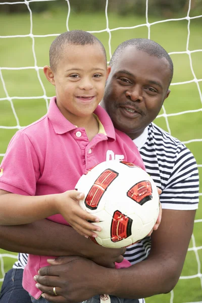 Père avec le syndrome de Downs fils — Photo