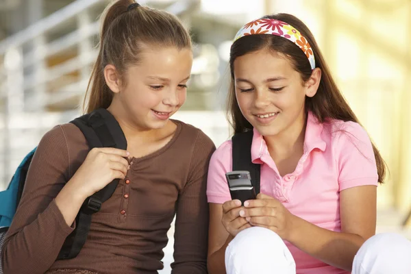 Pre teen girls in school — Stock Photo, Image