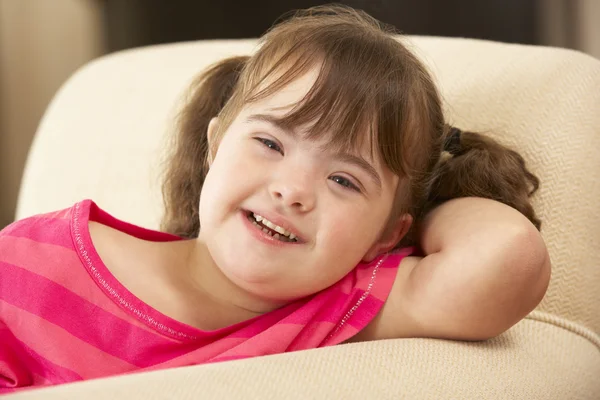 Ragazza con sindrome di Down Fotografia Stock