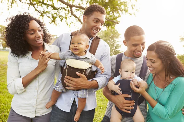 Two Families With babies — Stock Photo, Image