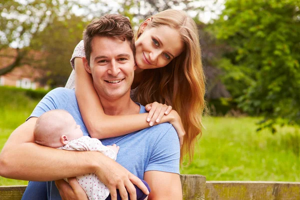 Parents With Baby On Walk — Stock Photo, Image