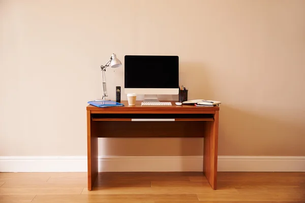 Computer  In Home Office — Stock Photo, Image