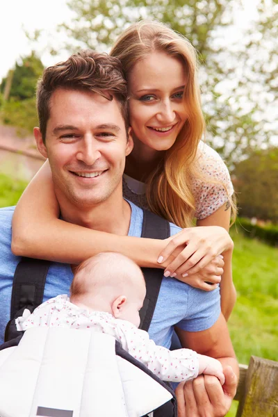 Parents With Baby  On Walk — Stock Photo, Image