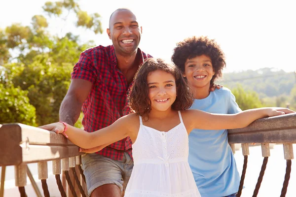 Father With Children On Playground — Stock Photo, Image