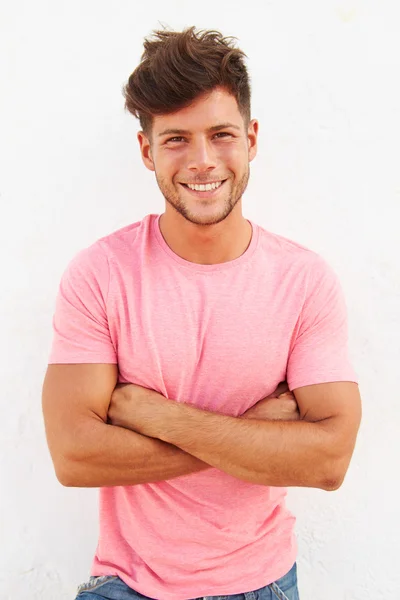 Young Man Standing Against Wall — Stock Photo, Image