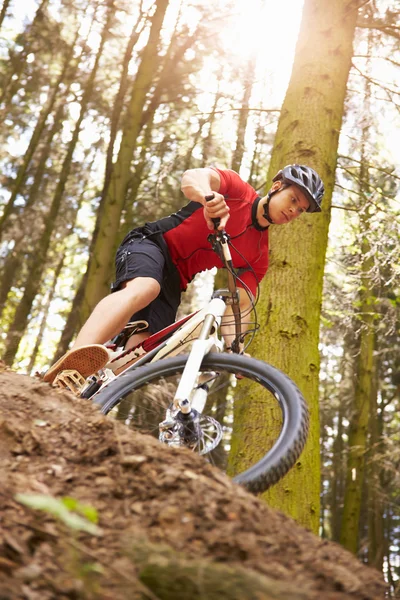 Man Riding Mountain Bike — Stock Photo, Image