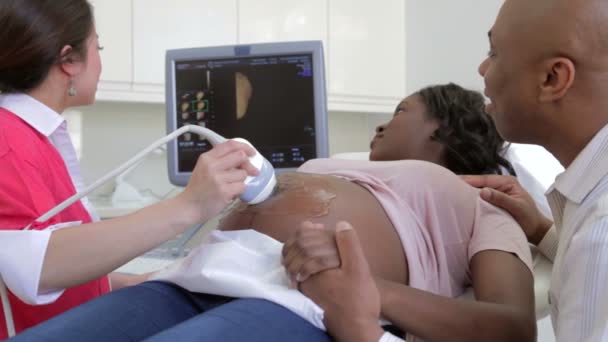 Pregnant Woman Having 4D Ultrasound Scan — Stock Video