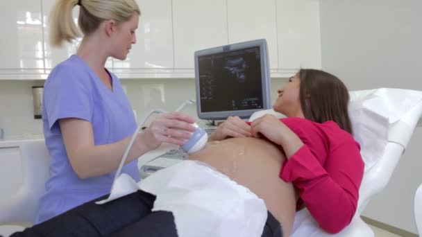 Pregnant Woman Having Ultrasound Scan — Stock Video