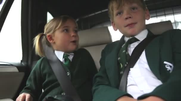 Two Children In Uniform — Stock Video