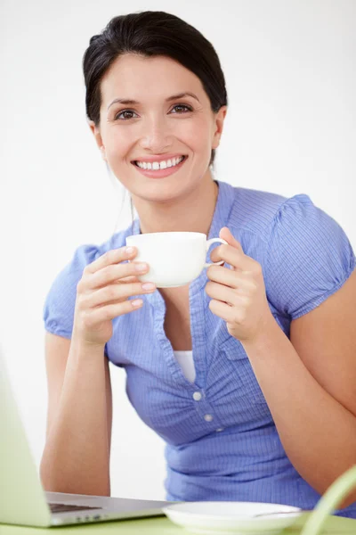 Woman Using Laptop Computer — Stock Photo, Image