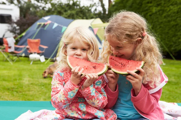 Děti se těší piknik, zatímco — Stock fotografie