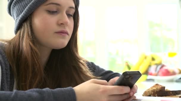 十几岁的女孩使用智能手机 — 图库视频影像