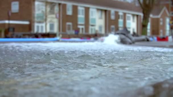 Flooded Urban Road — Stock Video