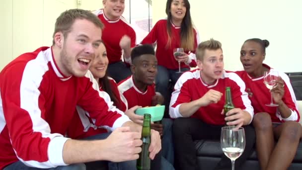 Les fans regardent le match à la télé — Video