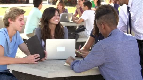 Leraar helpen studenten — Stockvideo