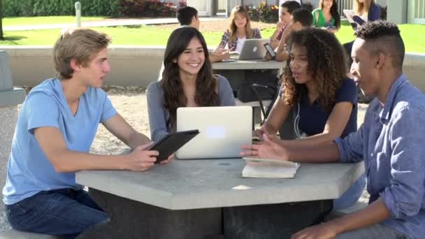 Studenten samen te werken aan het Project — Stockvideo