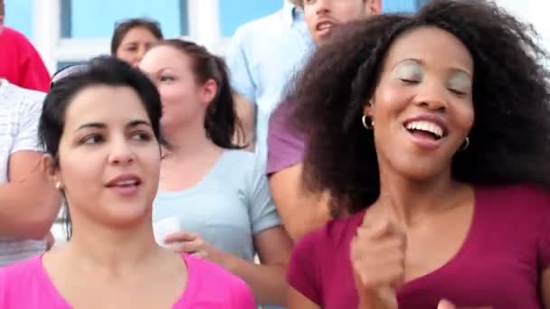 Audience Dancing At Outdoor Concert Performance — Stock Video