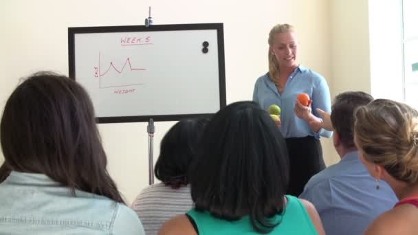 Group Of Overweight People Attending Diet Club — Stock Video