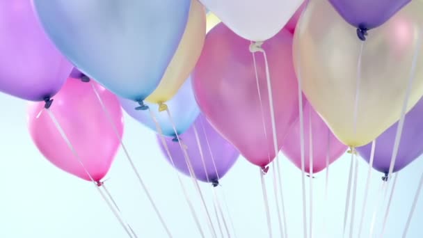 Manojo de globos de colores — Vídeo de stock