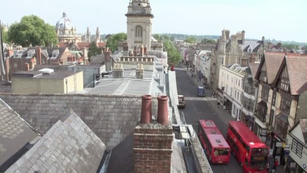 Vista panorâmica da cidade de Oxford Skyline e telhados — Vídeo de Stock