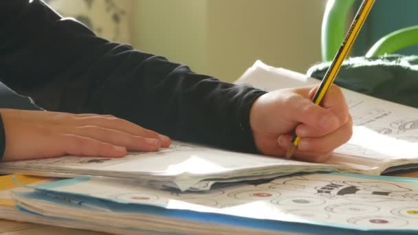 Chica haciendo tarea — Vídeos de Stock