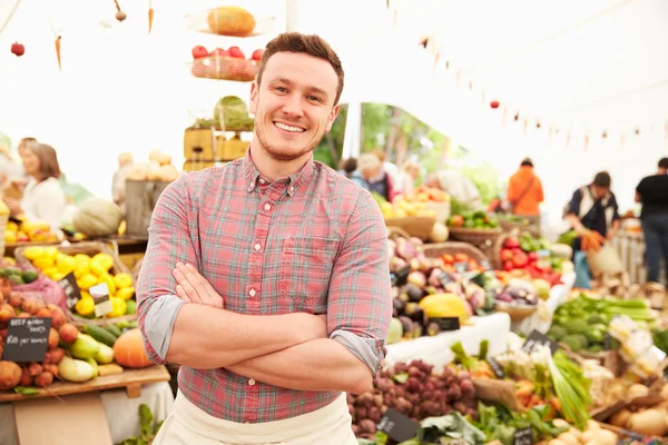 Stall Holder At Food Market