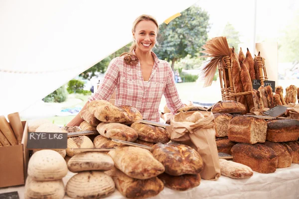 Bakery Stall Holder At Fresh Food Market