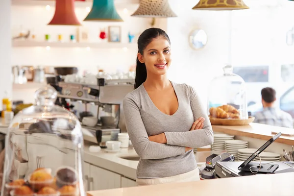 Hermoso trabajador Café — Foto de Stock