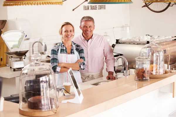 Szczęśliwy café pracowników — Zdjęcie stockowe